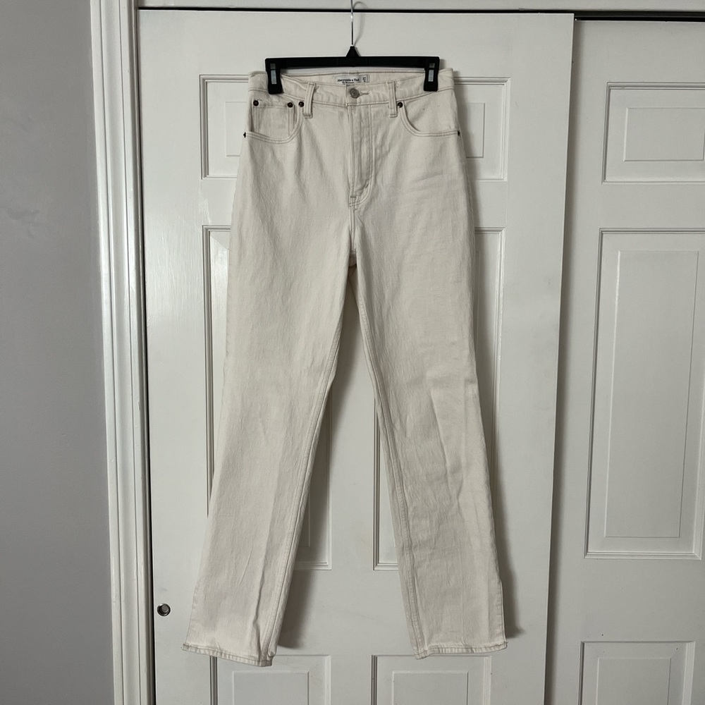 Abercrombie & Fitch Off-White Straight Leg Jeans